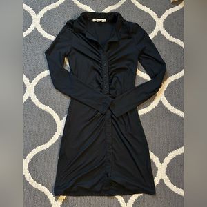 Long sleeve, button down, collared mini dress